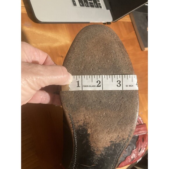 Original Abilene Boots Western Cowboy Red Black Leather (READ F/ SIZE) VTG 90s - Picture 11 of 12